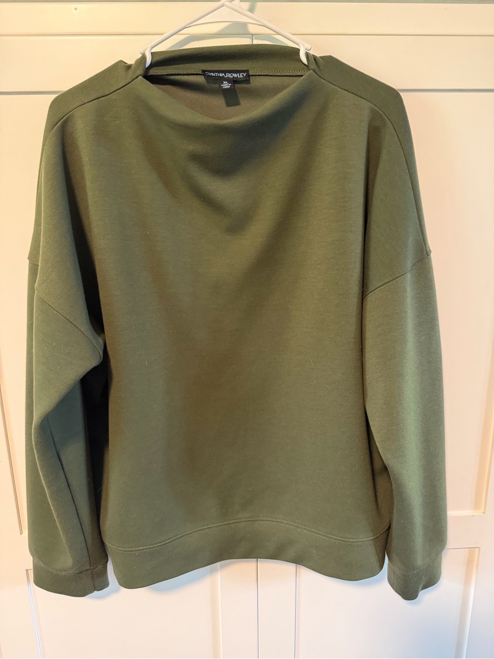 Cynthia Rowley Olive Green Crewneck Sweater